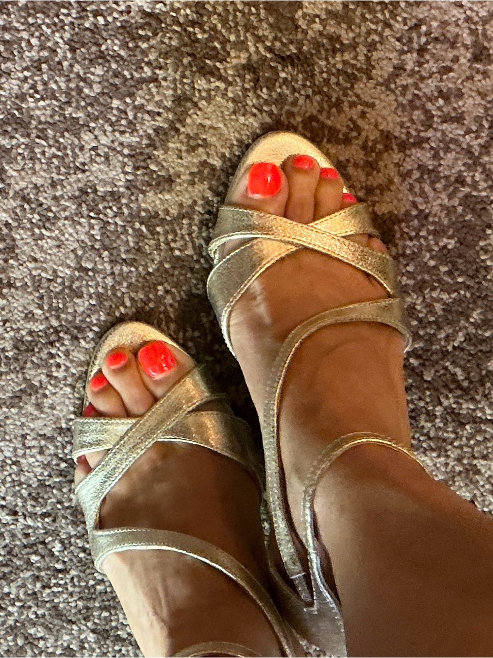Expressions Gold Strappy Heels